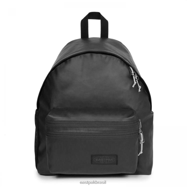 zíper acolchoado lona preta Eastpak mochilas 484BB90